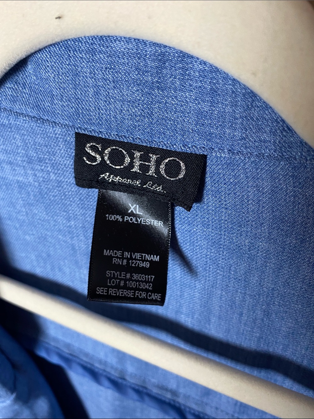 SOHO Light Blue Relaxed Utility Blazer XL Stretchy Lightweight - Picture 3 of 4